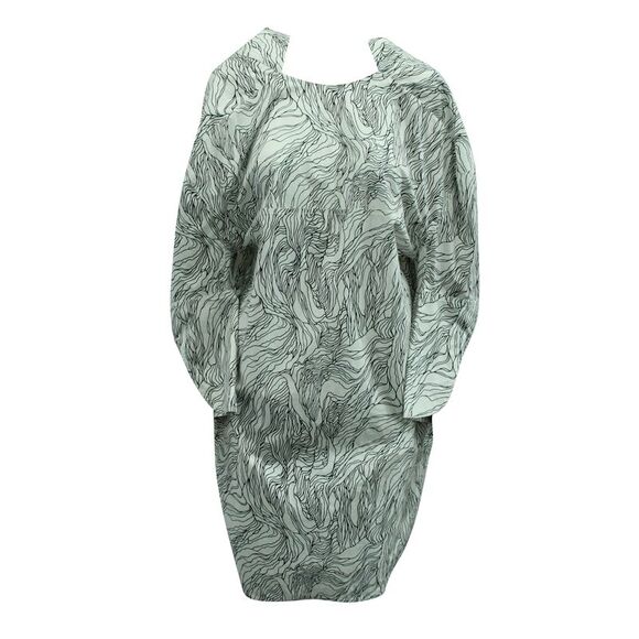 Marni Abstract Print Dress in Black and White Cotton